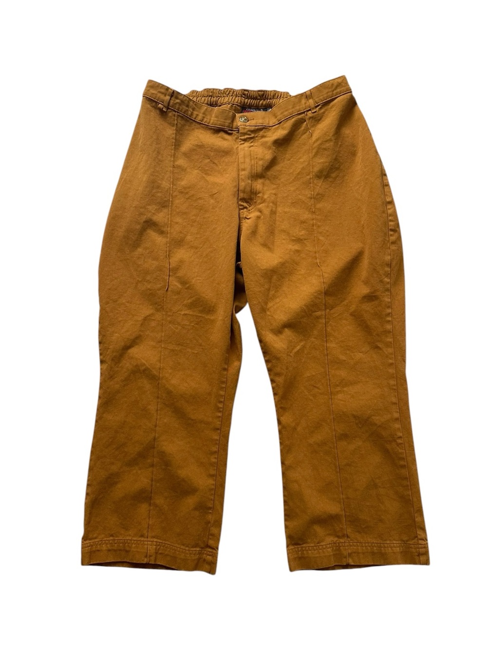 Big Bud Press Western Pants Mustard Yellow Cotton Flare Leg Plus Size 1X